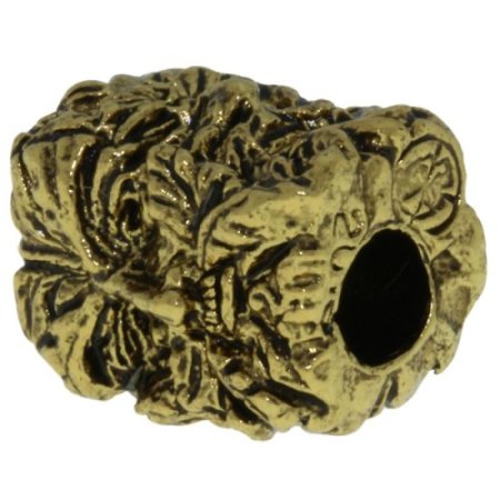 (image for) Green Man Bead in 18K Antique Gold Finish by Schmuckatelli Co.