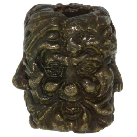 (image for) Green Man Bead in Solid Oil Rubbed Bronze by Schmuckatelli Co.