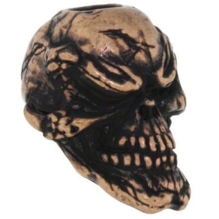 (image for) Grins Skull Bead in Roman Copper Oxide Finish by Schmuckatelli Co.