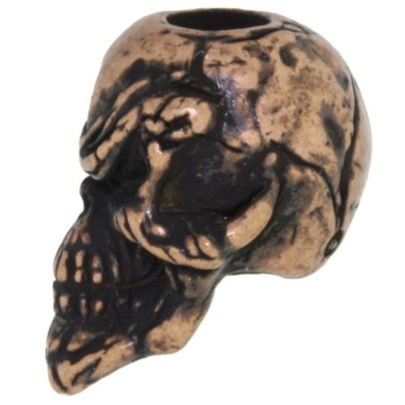 (image for) Grins Skull Bead in Roman Copper Oxide Finish by Schmuckatelli Co.