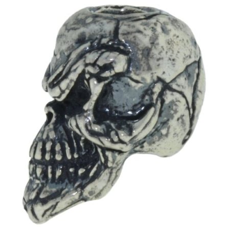 (image for) Grins Skull Bead in Solid .925 Sterling Silver by Schmuckatelli Co.