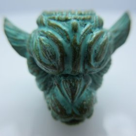 Gargoyle in Brass with Green Patina by Santi-Se