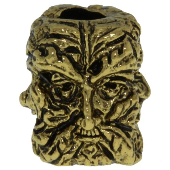 (image for) Green Man Bead in 18K Antique Gold Finish by Schmuckatelli Co.