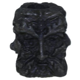 Green Man Bead in Black Oxide Finish by Schmuckatelli Co.