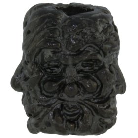 Green Man Bead in Hematite Matte Finish by Schmuckatelli Co.