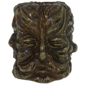 Green Man Bead in Solid Oil Rubbed Bronze by Schmuckatelli Co.