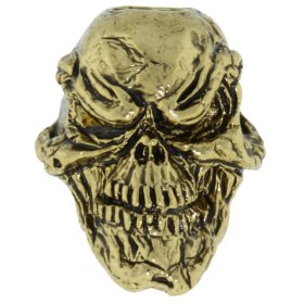 Grins Skull Bead in 18K Antique Gold Finish by Schmuckatelli Co.