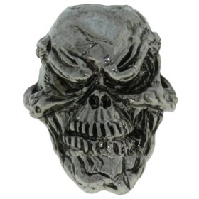 Grins Skull Bead in Antique Rhodium Finish by Schmuckatelli Co.