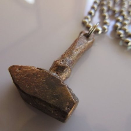 (image for) Hand Forged Brass Hammer Necklace By Dragons Breath Forge