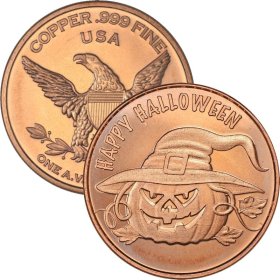 Halloween ~ Holiday Series 1 oz .999 Pure Copper Round