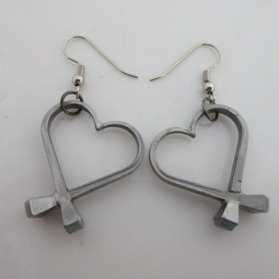 (image for) Horseshoe Nail Heart Earrings By Mr Willie Hess