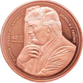 Donald J. Trump ~ Hugging The Flag (Disme) 1 oz .999 Pure Copper Round