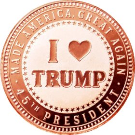 Donald J. Trump ~ I Heart Trump (Disme) 1 oz .999 Pure Copper Round