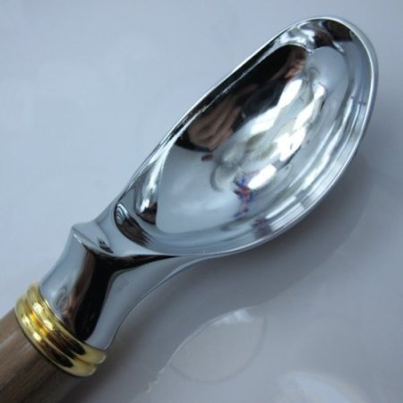 (image for) Hand Turned Ice Cream Scoop #01 in (Black Walnut) Chrome/24kt Gold