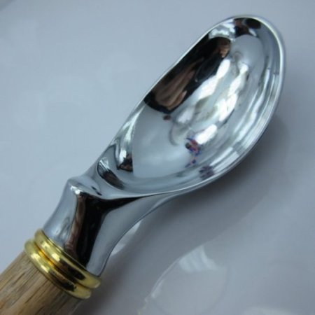 (image for) Hand Turned Ice Cream Scoop #02 in (Red Oak) Chrome/24kt Gold