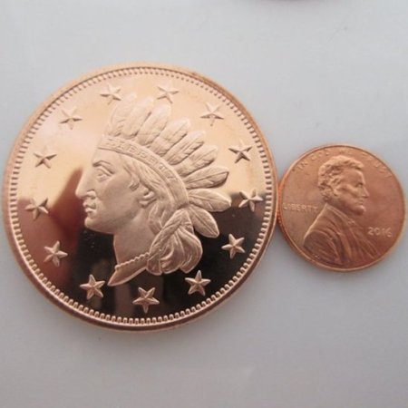 (image for) Indian Head Penny 1 oz .999 Pure Copper Round (Presston Mint)