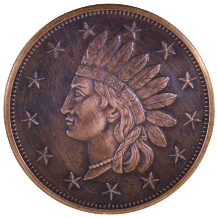 (image for) Indian Head Penny 1 oz .999 Pure Copper Round (Presston Mint) (Black Patina)