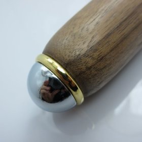 Hand Turned Ice Cream Scoop #01 in (Black Walnut) Chrome/24kt Gold