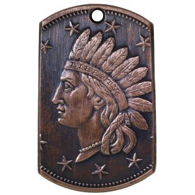 Indian Head Penny Copper Dog Tag Necklace