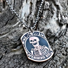 Memento Mori - Copper Coin Dog Tag Necklace