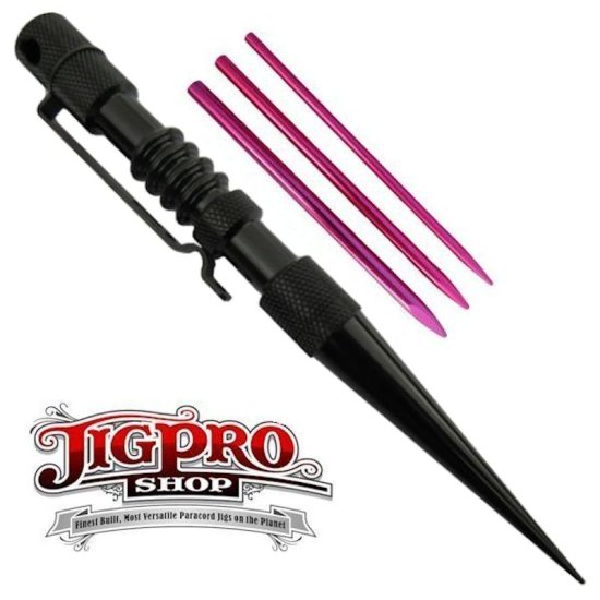 (image for) Knotters Tool II (Black) w/ 3 Different Size Pink Lacing Needles