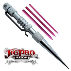 Knotters Tool II (Silver) w/ 3 Different Size Pink Lacing Needles