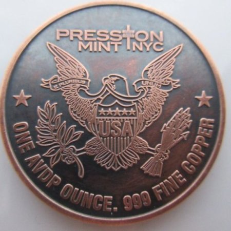 (image for) Land Of The Free (Enduring Freedom Series) 1 oz .999 Pure Copper Round (Presston Mint) (Black Patina)