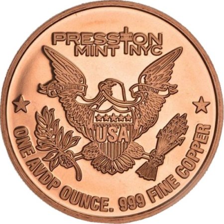 (image for) Land Of The Free (Enduring Freedom Series) 1 oz .999 Pure Copper Round (Presston Mint)