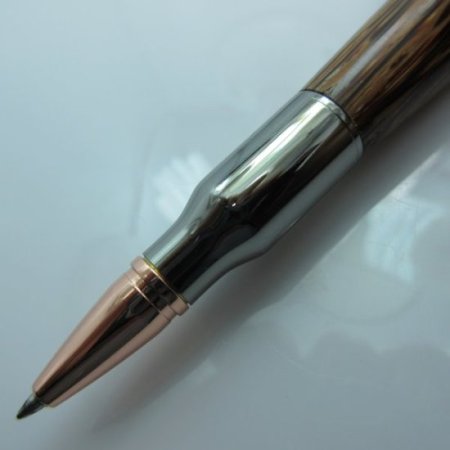 (image for) Longwood 30 Caliber Twist Pen in (Red Palm) Gunmetal/Rose Gold