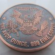 (image for) Land Of The Free (Enduring Freedom Series) 1 oz .999 Pure Copper Round (Presston Mint) (Black Patina)