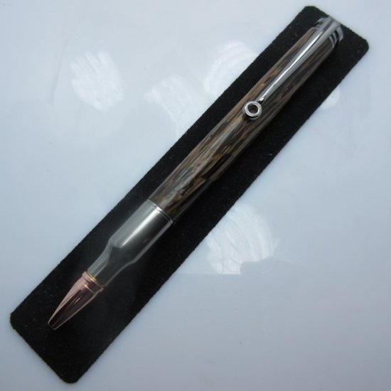 (image for) Longwood 30 Caliber Twist Pen in (Black Palm) Gunmetal/Rose Gold