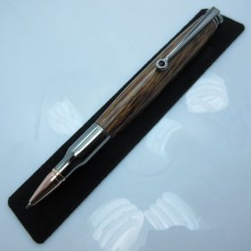 Longwood 30 Caliber Twist Pen in (Red Palm) Gunmetal/Rose Gold