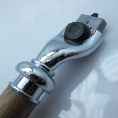 (image for) Hand Turned Razor Handle/Stand Set in (Black Walnut) Chrome