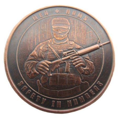 (image for) Men And Arms 1 oz .999 Pure Copper Round (Black Patina)