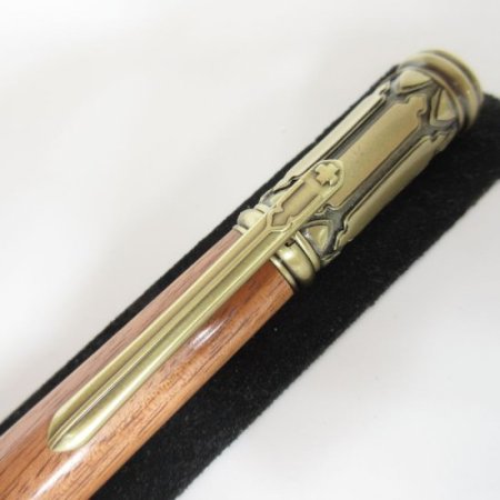 (image for) Montague Twist Pen in (Orange Heart Wood) Antique Brass