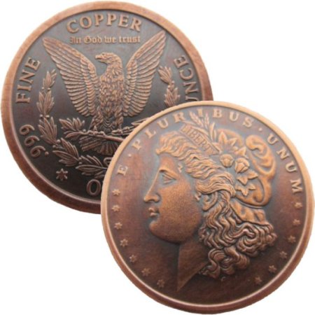 (image for) Morgan Dollar 1 oz .999 Pure Copper Round (Black Patina)