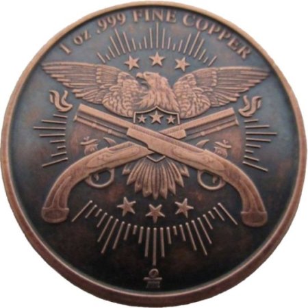 (image for) Morgana Morgan Dollar 1 oz .999 Pure Copper Round (Black Patina)