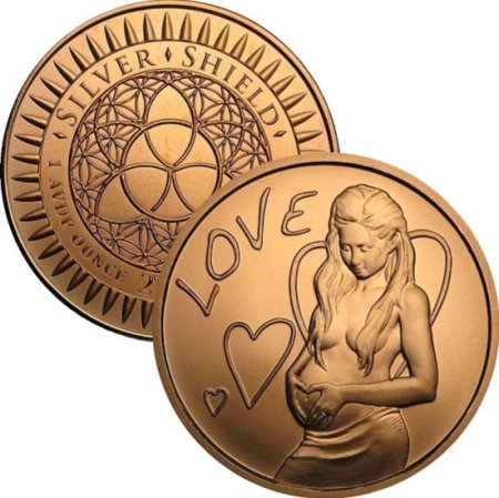 (image for) A Mothers Love 1 oz .999 Pure Copper Round (2016 Silver Shield)