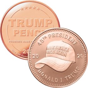 Donald J. Trump ~ MAGA Hat (Disme) 1 oz .999 Pure Copper Round