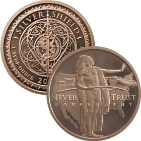 Manifest Destiny / Never Trust Government #93 (2018 Silver Shield - Mini Mintage) 1 oz .999 Pure Copper Round