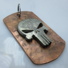 Punisher Dog Tag in Copper/Pewter by Marco Magallona