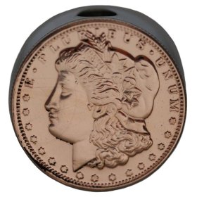Morgan Dollar Design (Polished Copper) Stainless Steel Core Lanyard Bead By Barter Wear 
