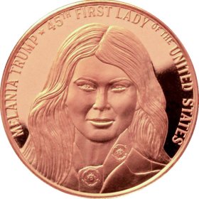 Donald J. Trump ~ First Lady Melania (Disme) 1 oz .999 Pure Copper Round