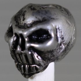 Grumpy Skull in Pewter (Set Of 2 Beads)