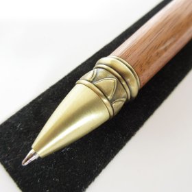 Montague Twist Pen in (Orange Heart Wood) Antique Brass