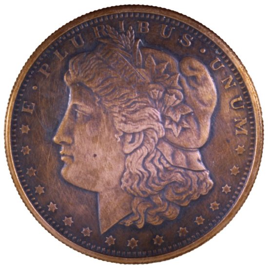 (image for) Morgan Dollar Design 1 oz .999 Pure Copper Round (Golden State Mint) (Black Patina)