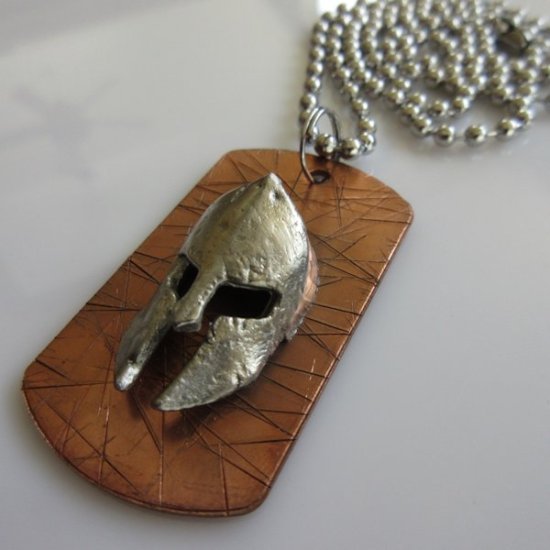 (image for) Spartan Dog Tag Necklace in Copper/Pewter by Marco Magallona