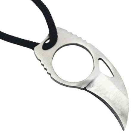 (image for) Neck Knife With Leather Sheath (Stainless Steel)