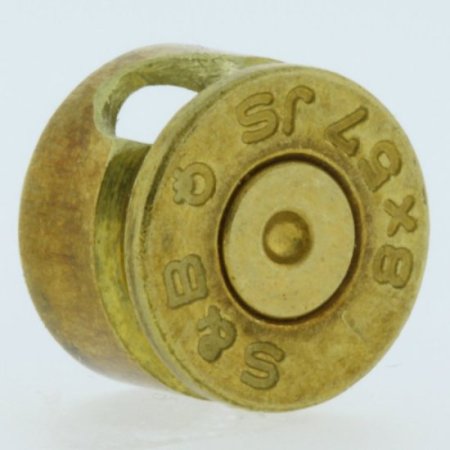 (image for) 8MM Bullet Casing Bead In Brass With Brass Primer By Bullet Bangles