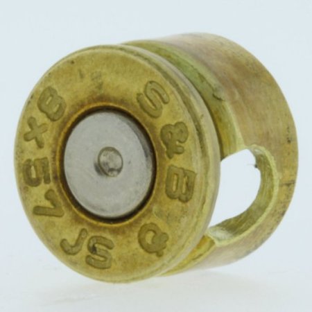 (image for) 8MM Bullet Casing Bead In Brass With Nickel Primer By Bullet Bangles